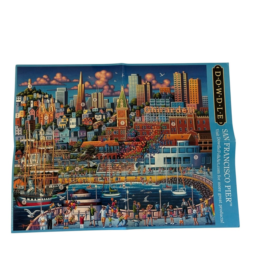 Dowdle San Francisco Pier 500 Piece Puzzle Eric Dowdle Folk Art 888584 UNCOUNTED - Picture 3 of 10